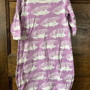 Milkbarn Purple/pink Hedgehog Print Baby Sleep Sack (elastic hem / cuffed hands)